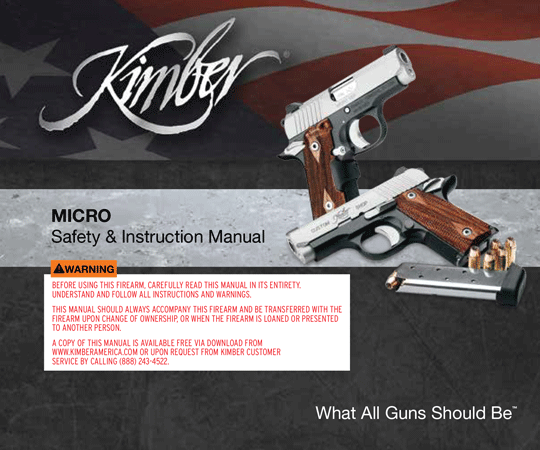 Kimber Micro 9 Owner's Manual